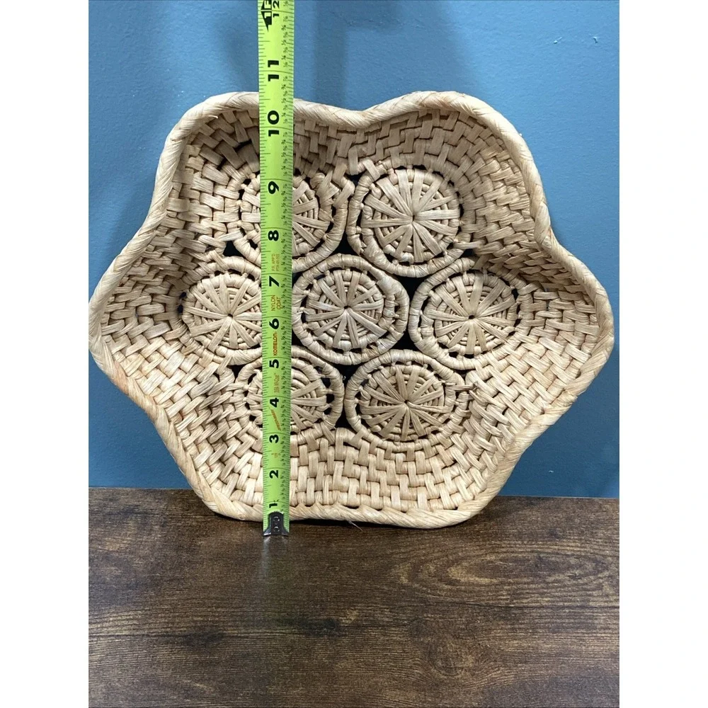 Set Of Woven Baskets Oval And Star Granny Core Boho Decor - Picture 5 of 7